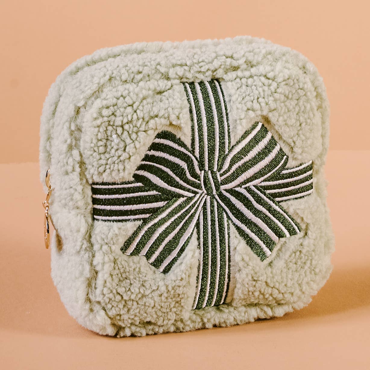 Square Teddy Pouch - Holiday Gift Bow