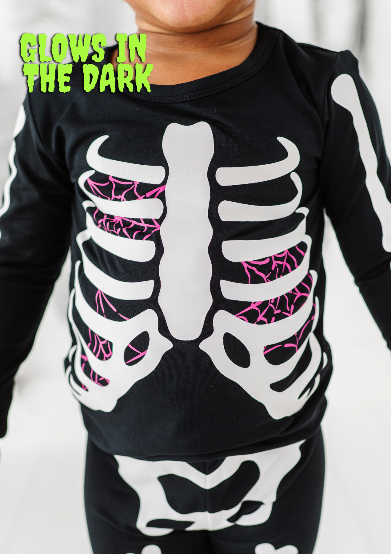 Bones Glow-in-the-Dark PJ - Pink Webs
