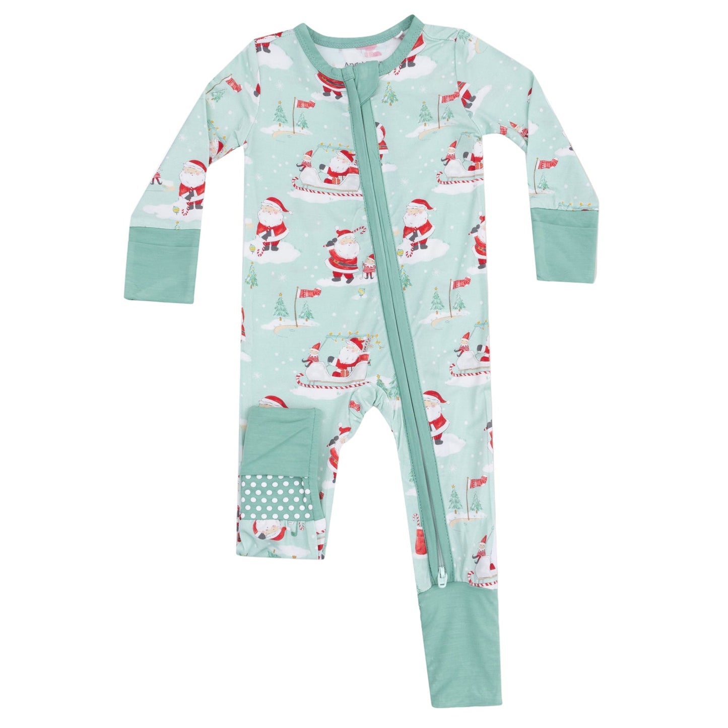 Golfing Santa & Elves Zip Romper