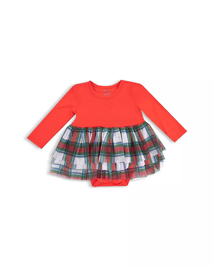 Holiday Plaid L/S Tutu Bodysuit