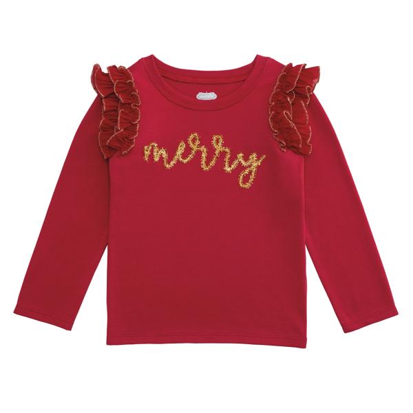 Red Holiday Tinsel Top