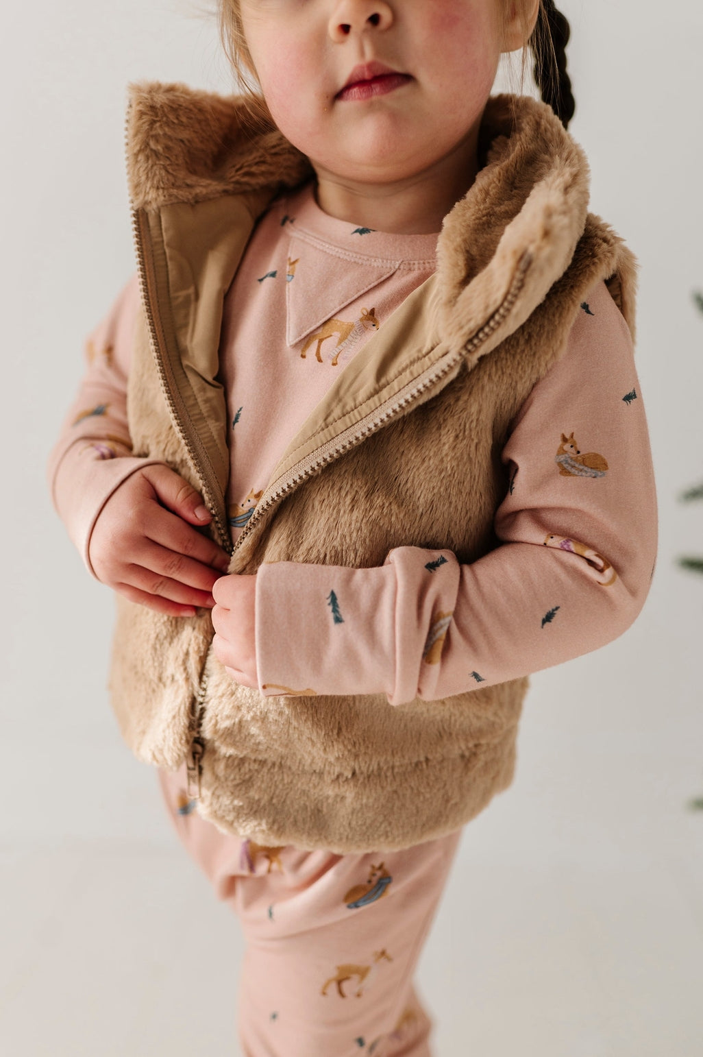 Fur Vest - Beige