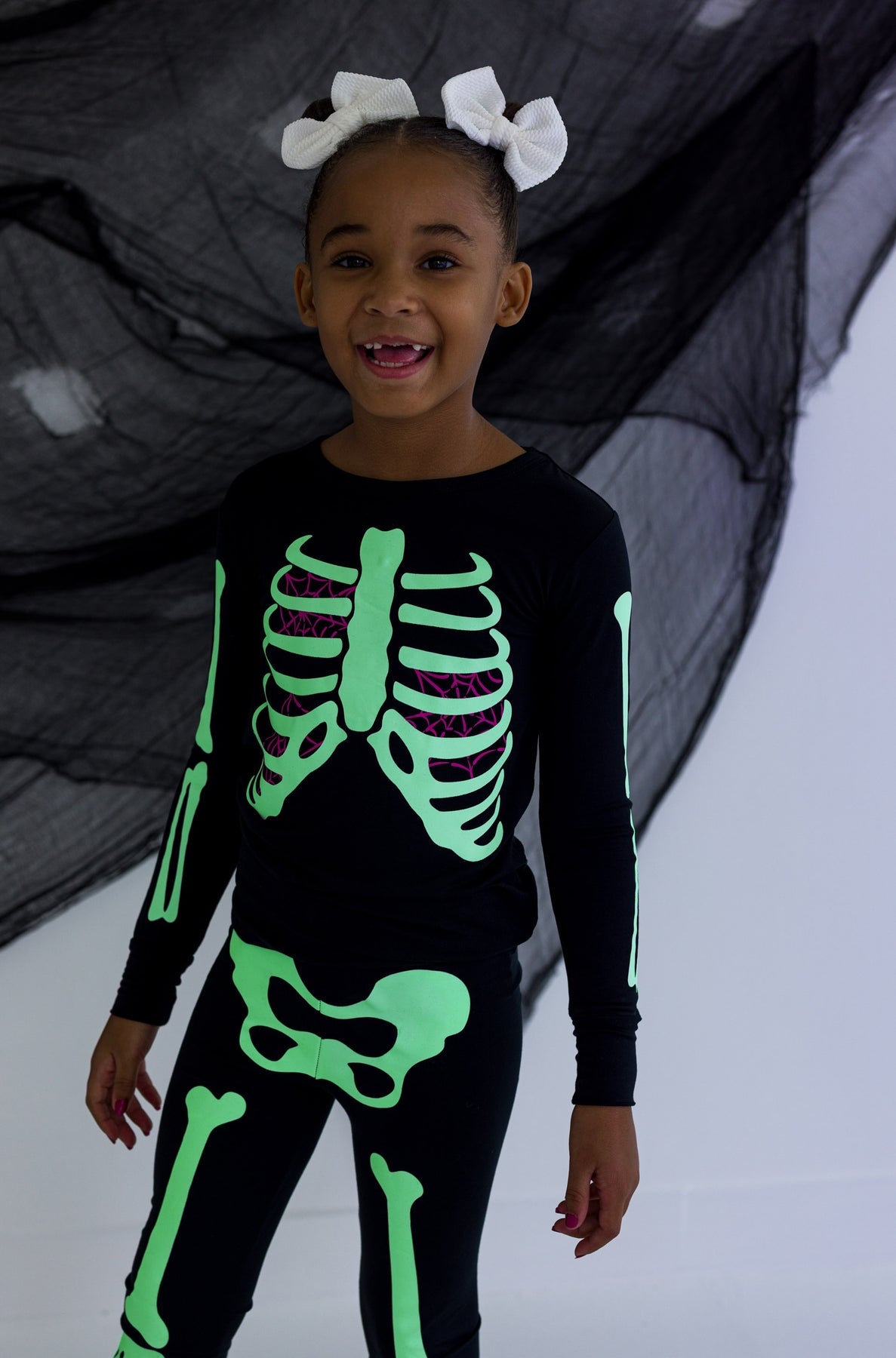 Bones Glow-in-the-Dark PJ - Pink Webs