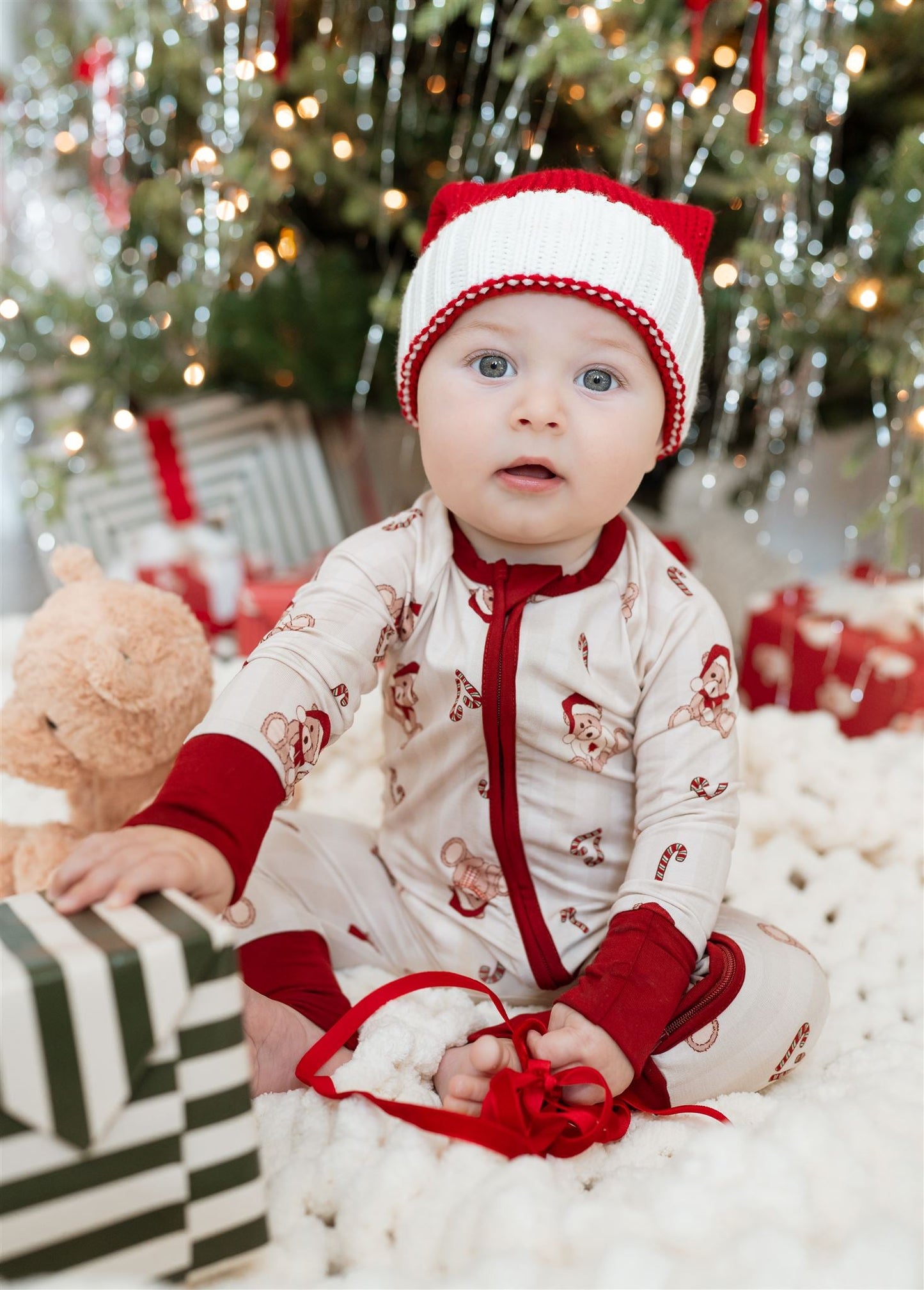 Bear-y Merry Zip Romper