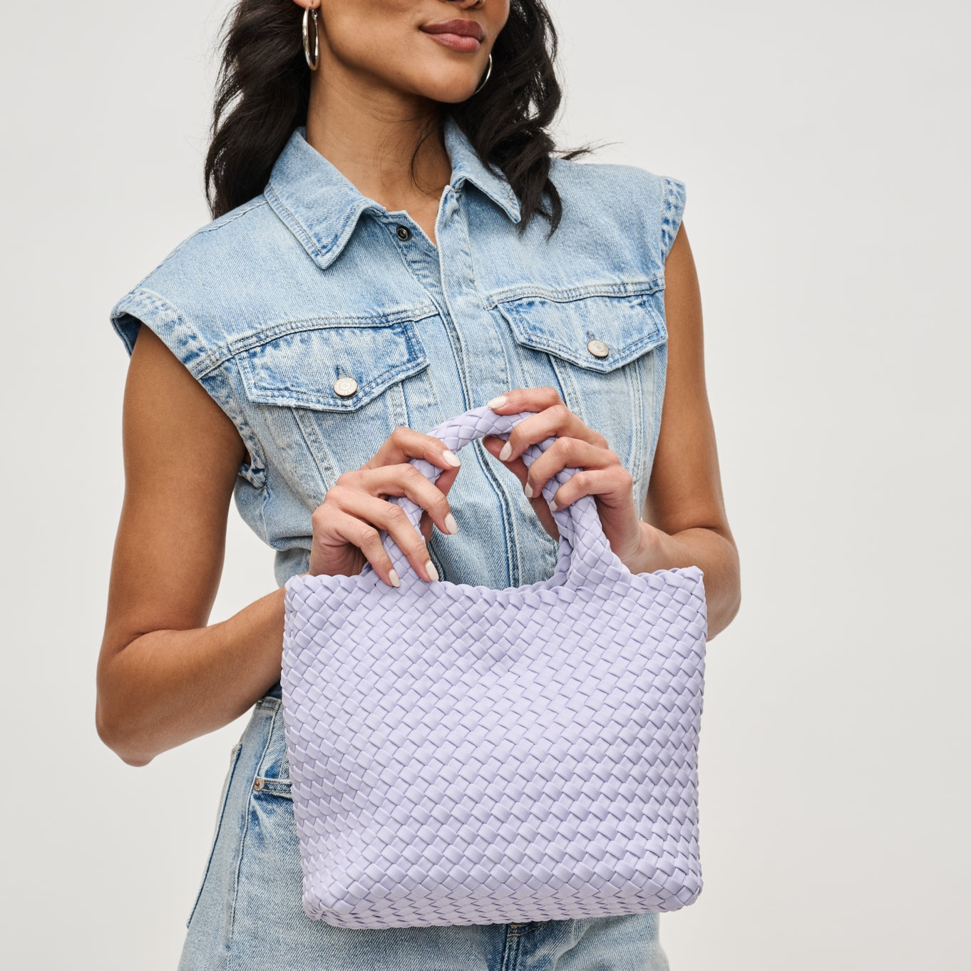 Sky's the Limit - Small Woven Neoprene Crossbody - Lilac
