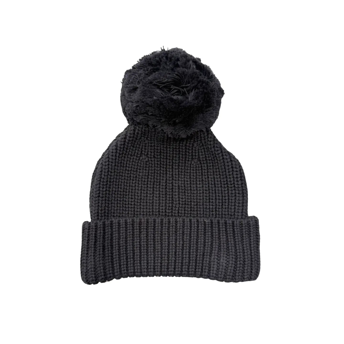 Knit Pom Hat - Charcoal
