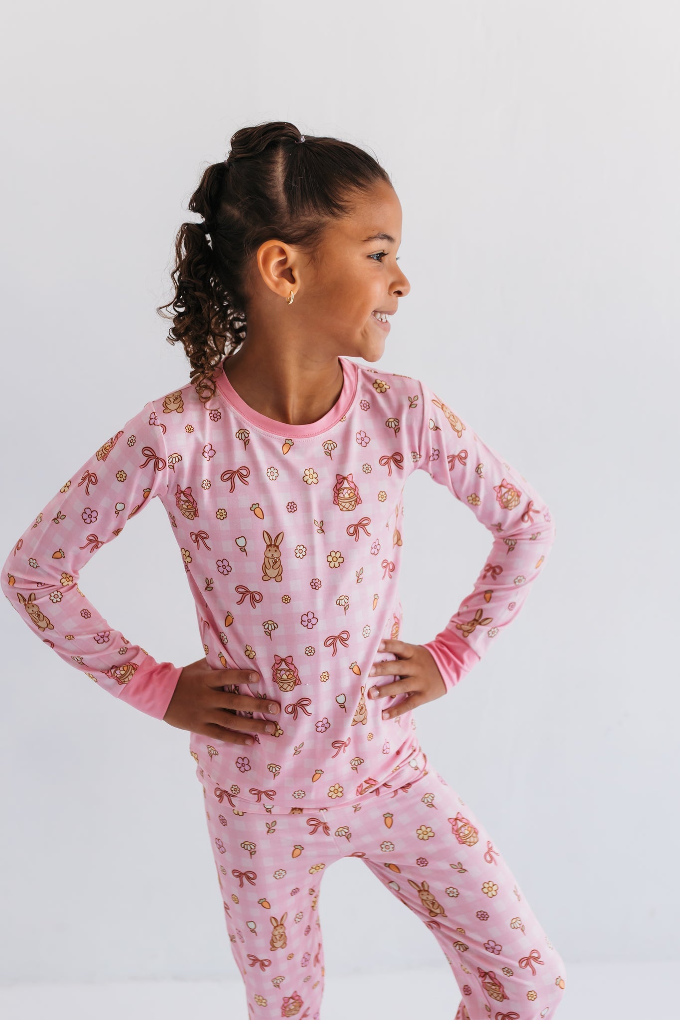 Pink Gingham Bunny Two Piece Set