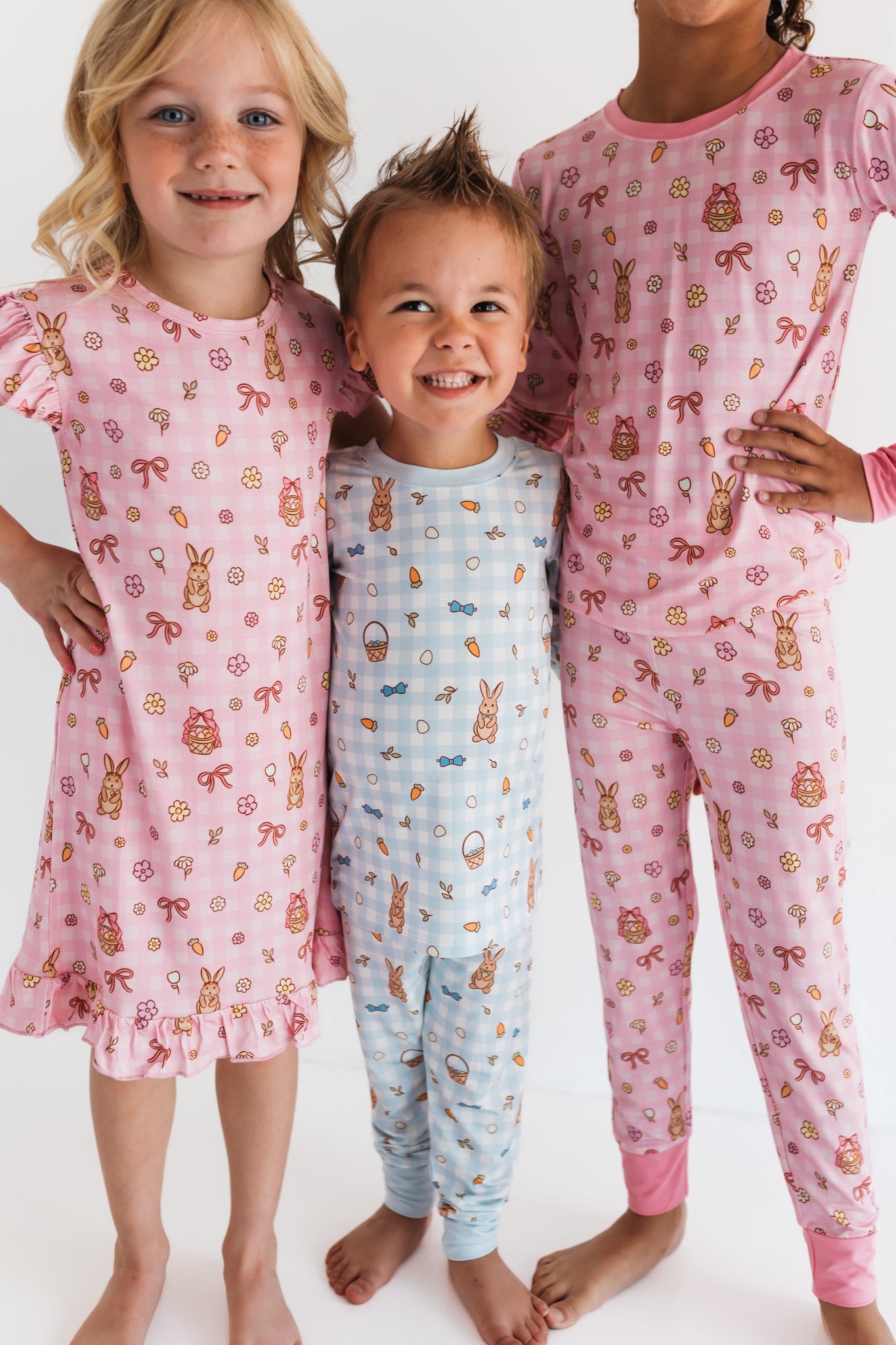 Pink Gingham Bunny Two Piece Set
