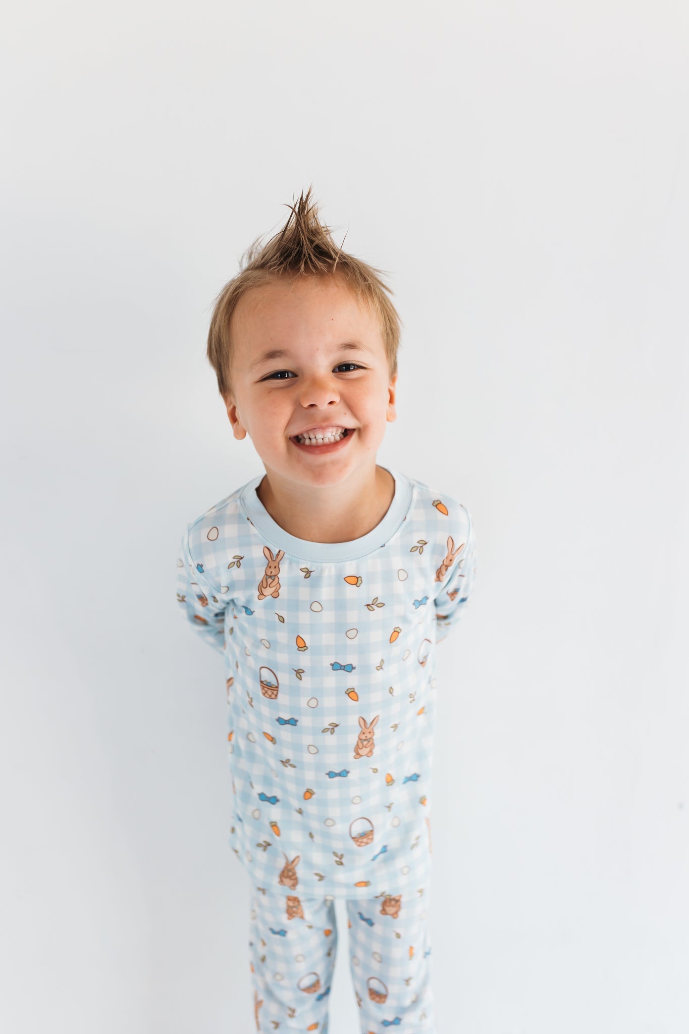 Blue Gingham Bunny two Piece Set