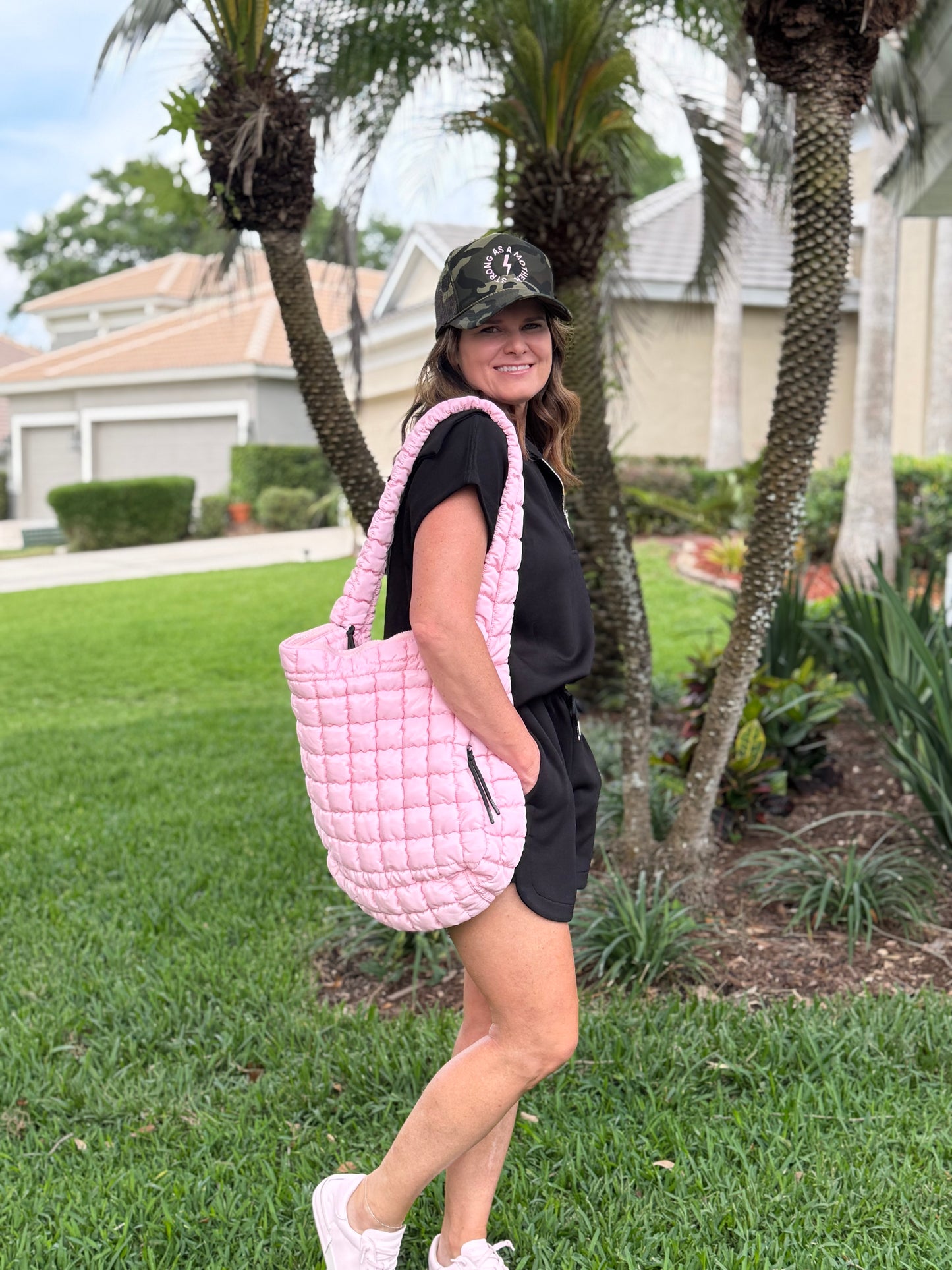 Oversized Quilted Hobo Tote Bag