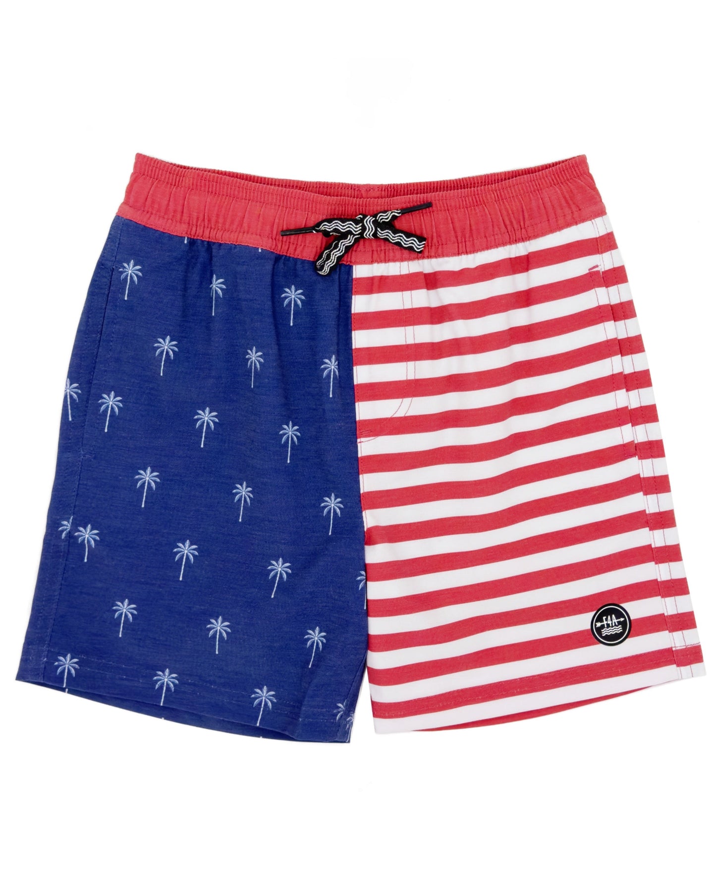 Boy's Palm Stripe Volley Trunk - Twilight