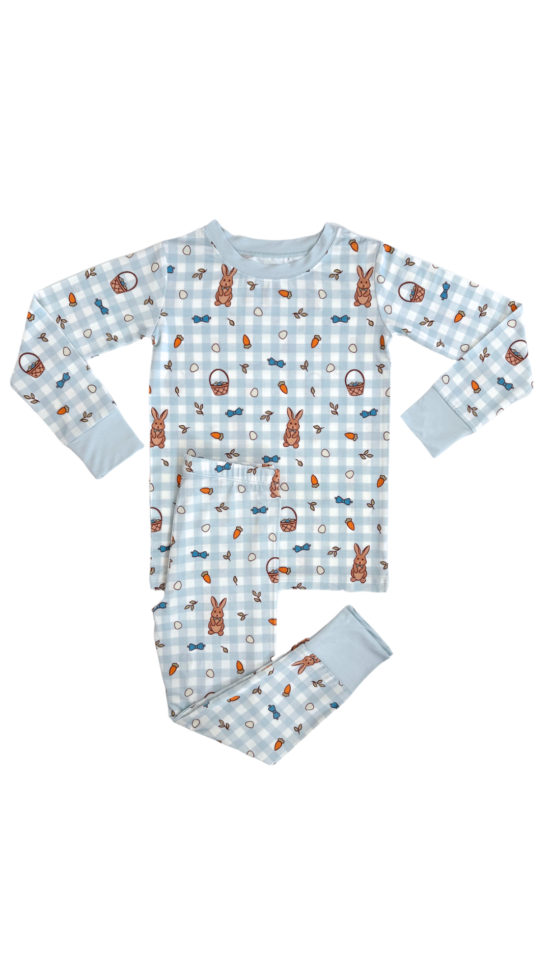 Blue Gingham Bunny two Piece Set