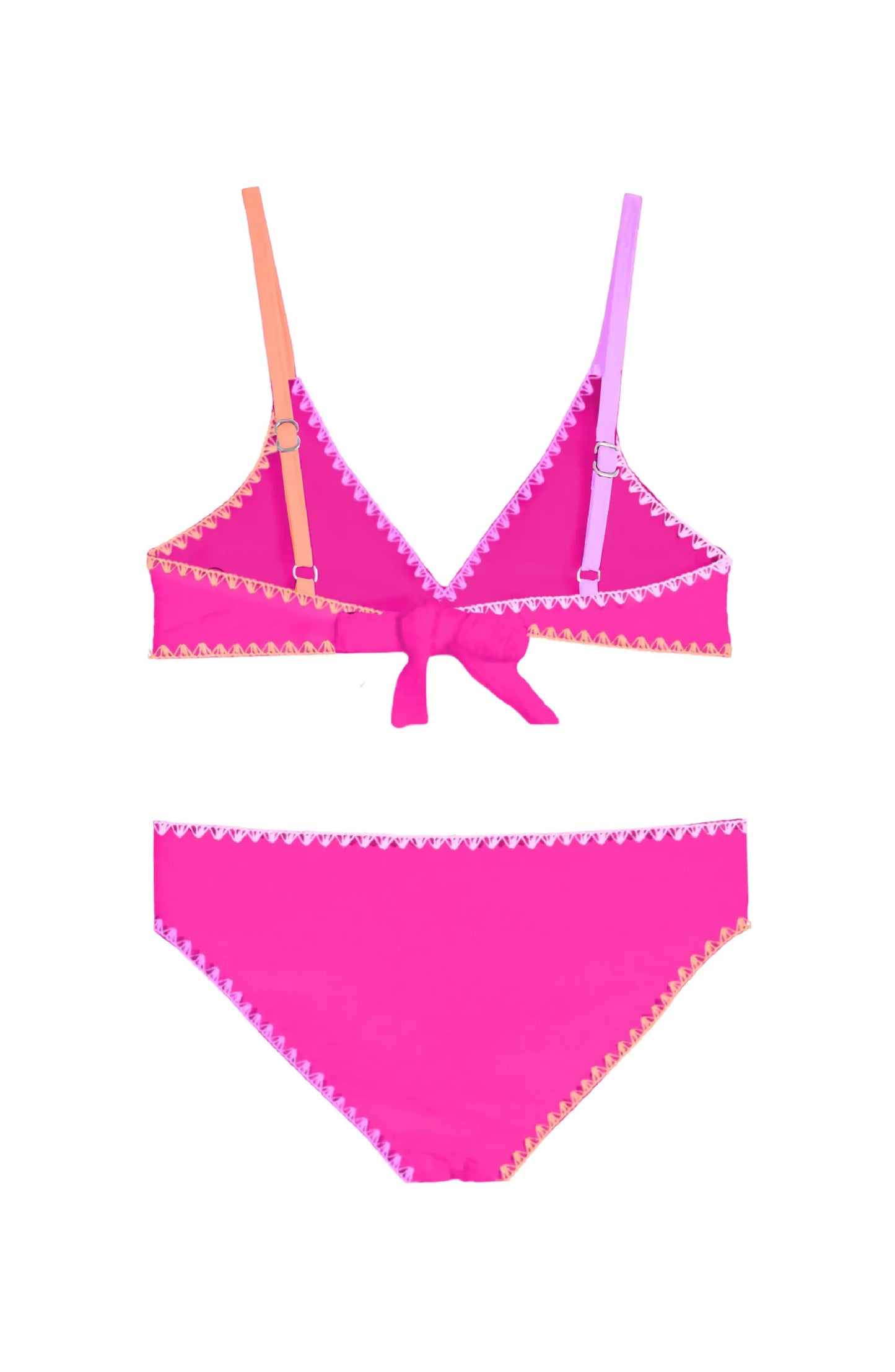 Rani Embroidered Trim Bikini Swimsuit - Fuchsia