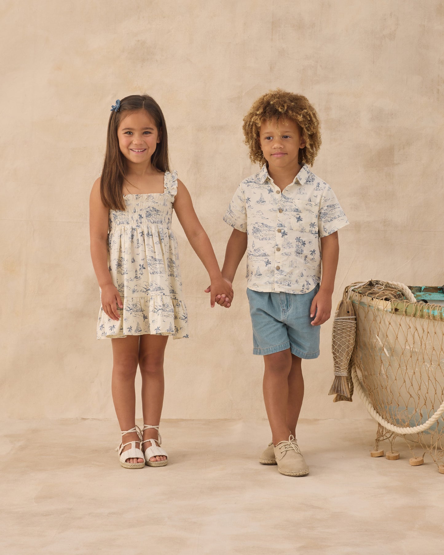 Ocean Toile Collared Shirt