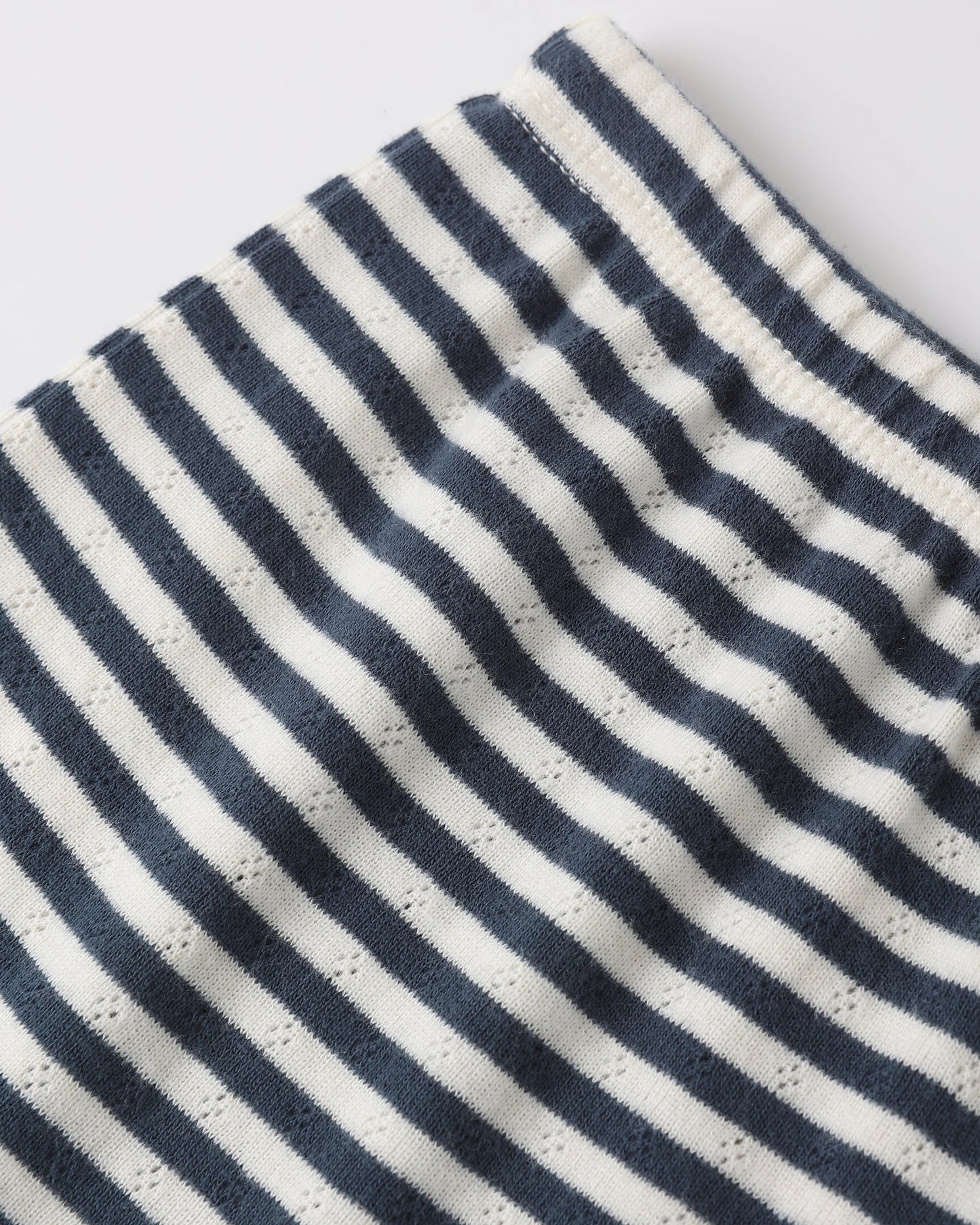 Pointelle Shorts Navy Stripe