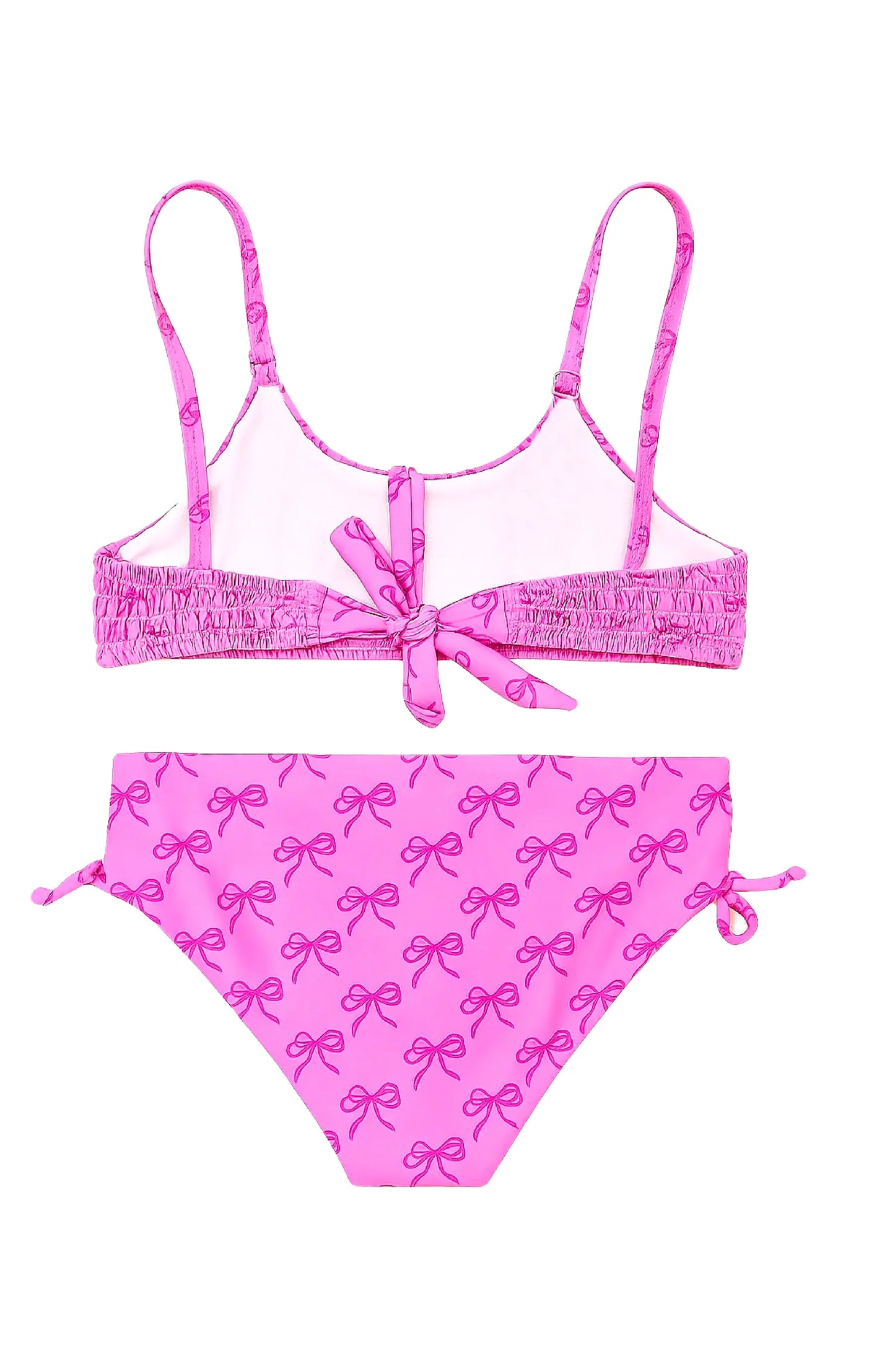 Bow Printed Smocked Bikini