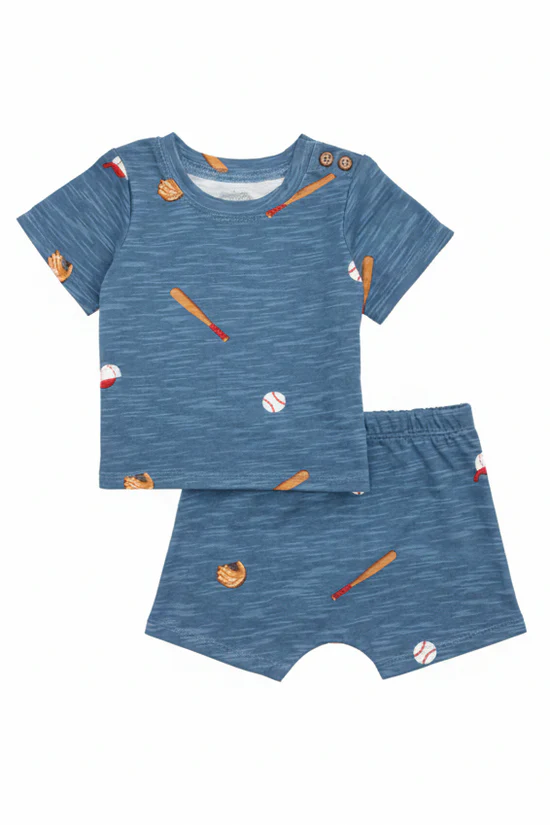 Baseball Baby Short Set