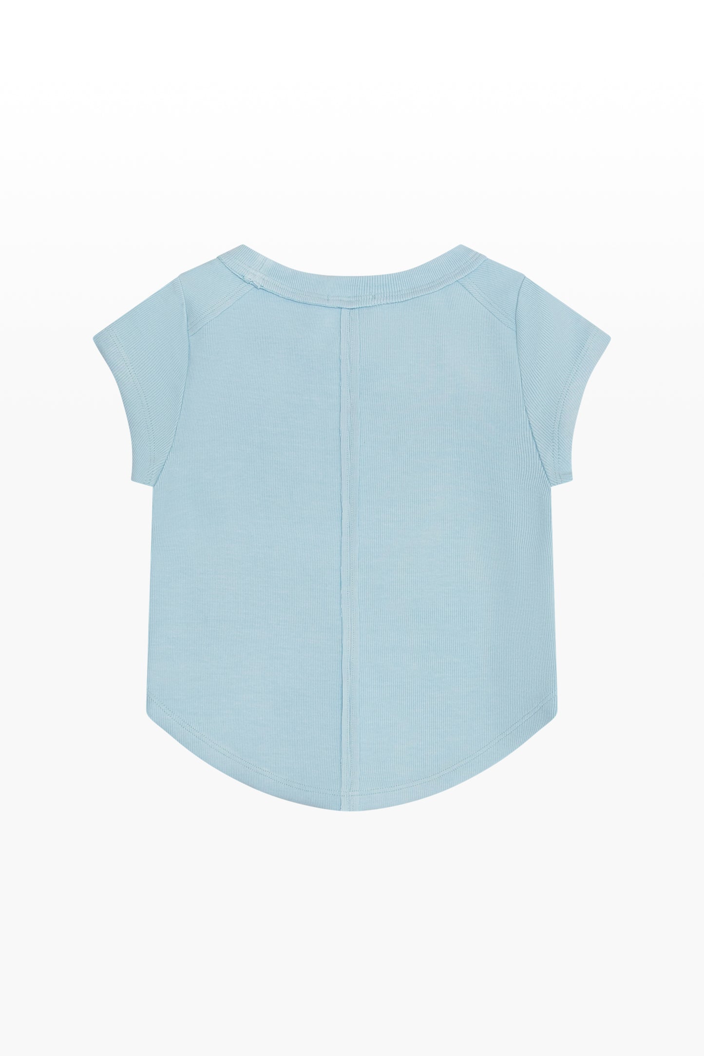 Rayon Rib Exposed Cap Sleeve Tee