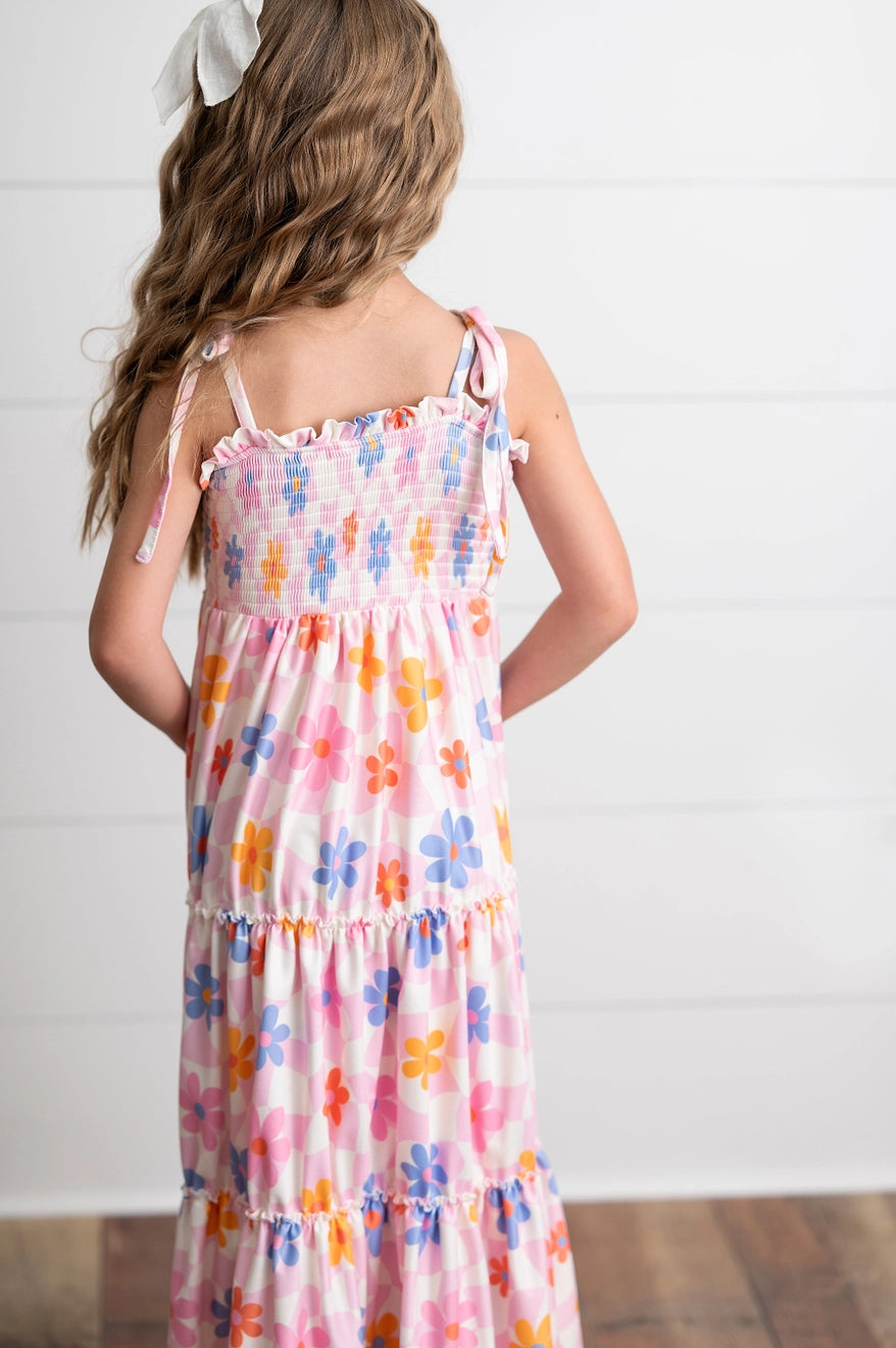 Girls Retro Daisy Maxi Dress