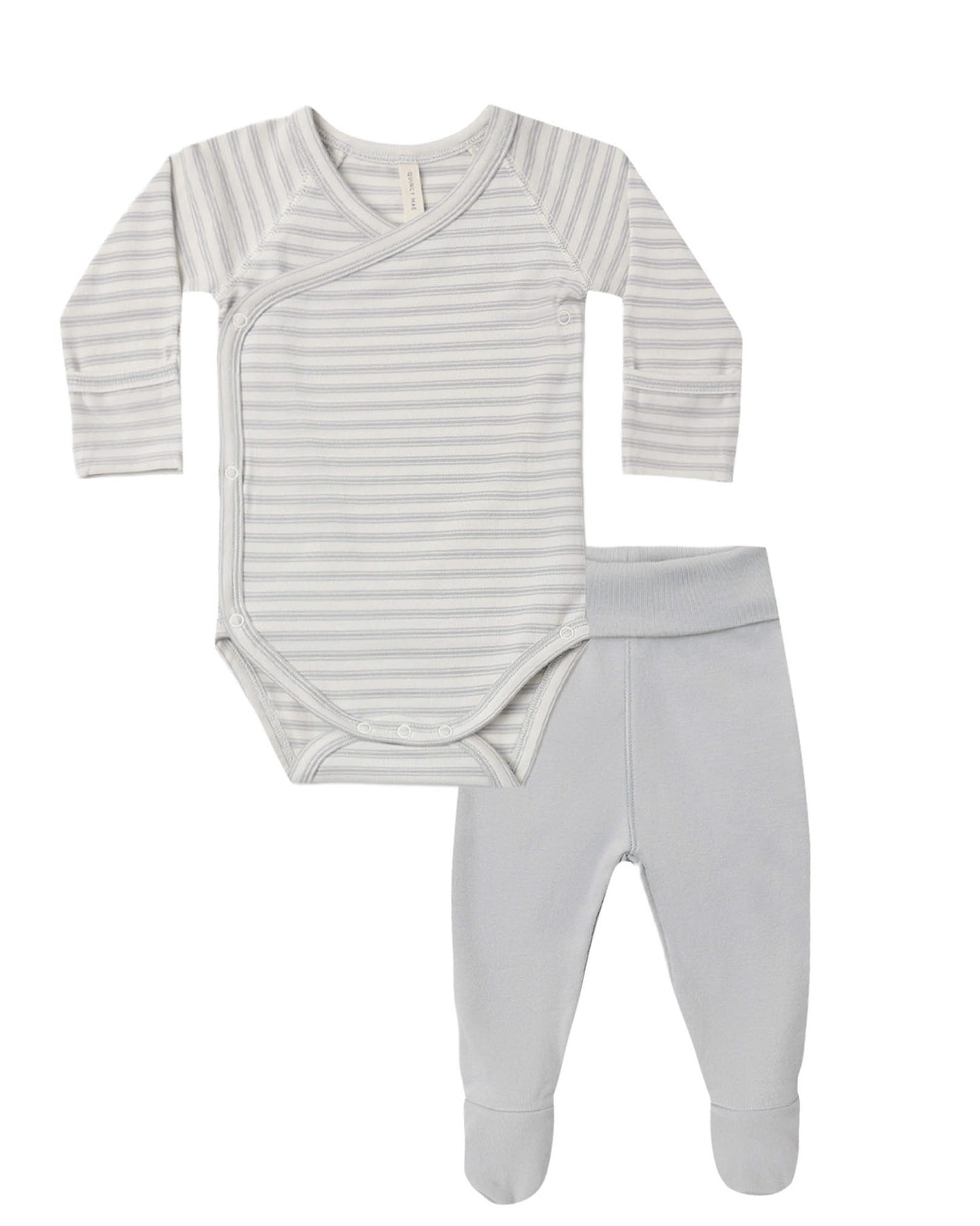 Side Snap Bodysuit/Pant Set Cloud Stripe
