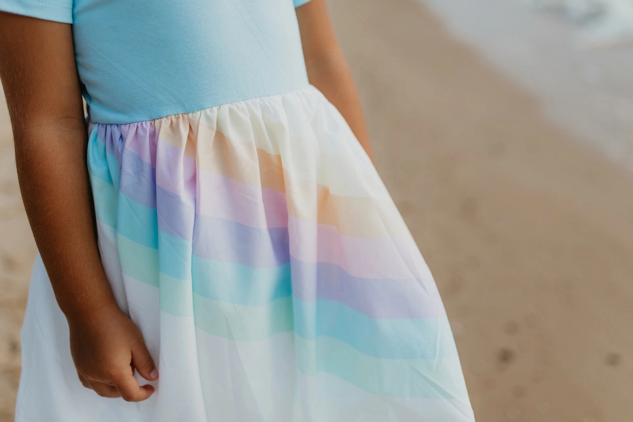 Pastel Rainbow High-Low Dress