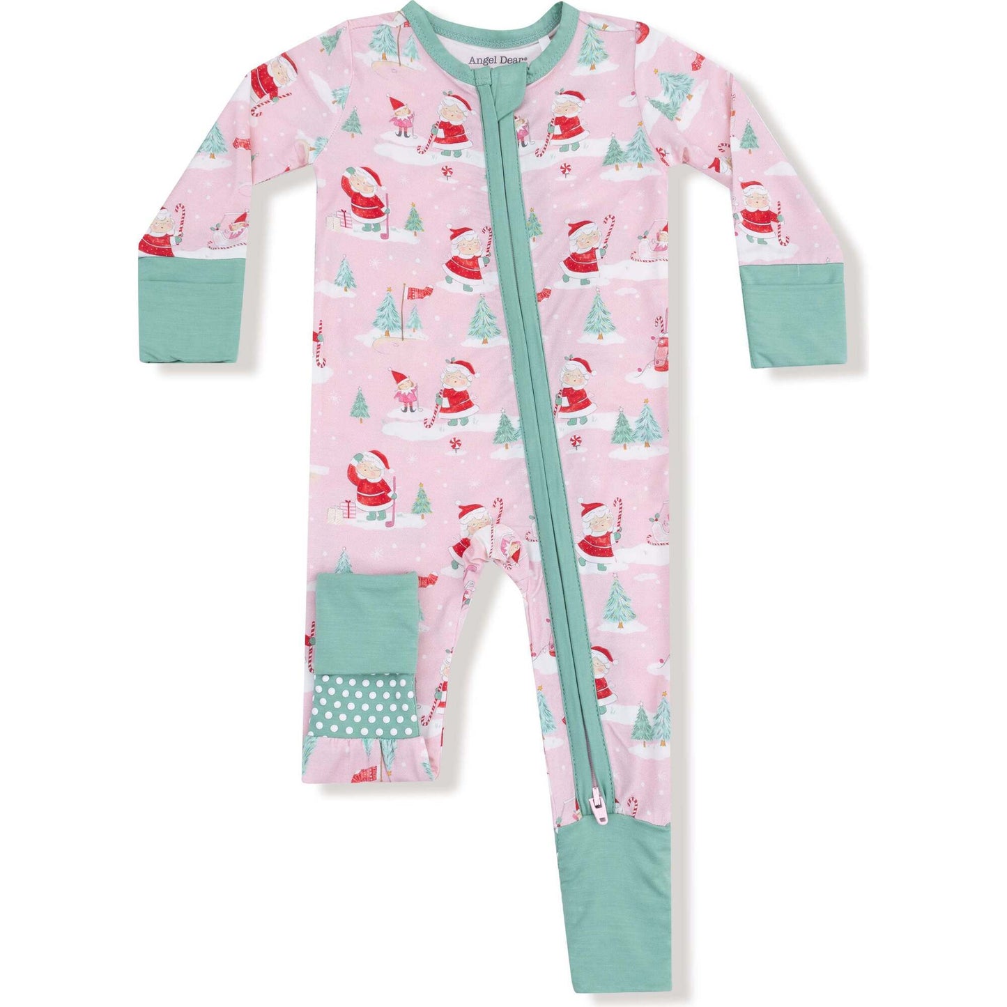 Golfing Mrs. Claus & Elves Zip Romper