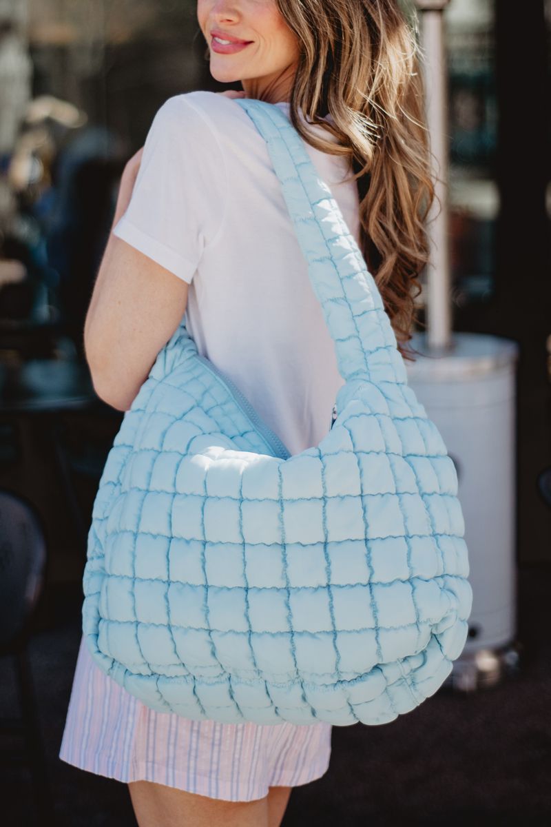 Oversized Quilted Hobo Tote Bag
