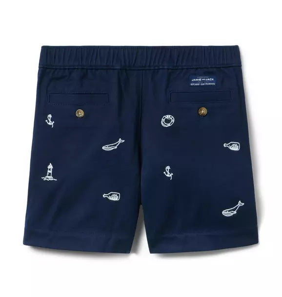 Navy Nautical Tie Short