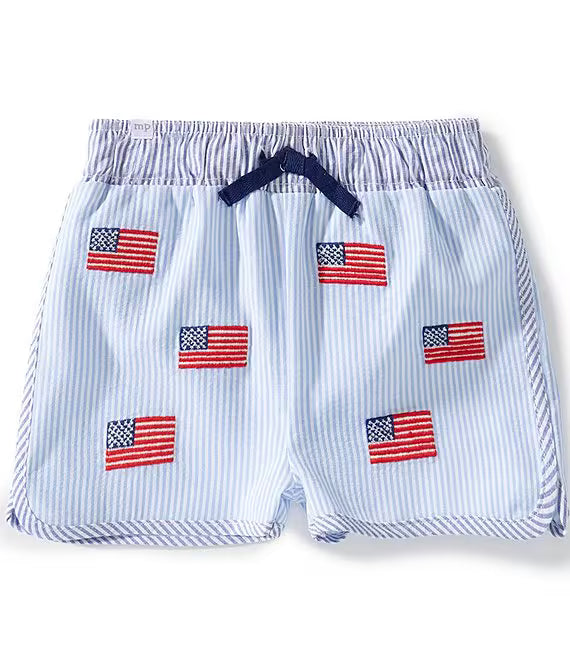 Embroidered Flag Swim Trunks