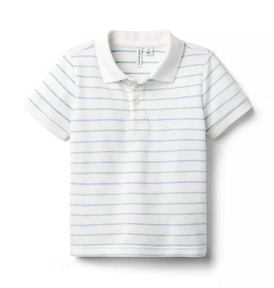 Striped Pique Polo