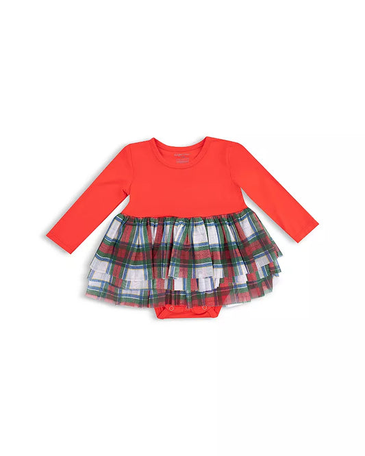 Holiday Plaid L/S Tutu Bodysuit