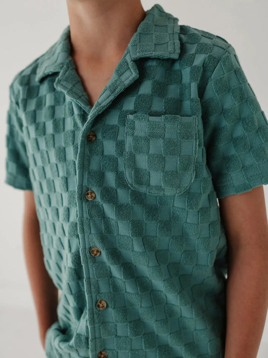 Boy's Terry Button Top