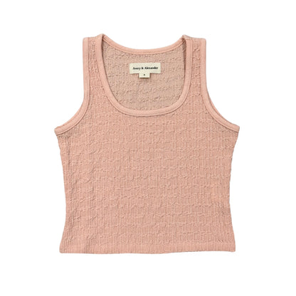 Textured Square Neck Tank - Rose Cloud