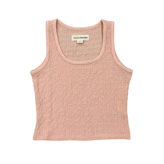 Textured Square Neck Tank - Rose Cloud