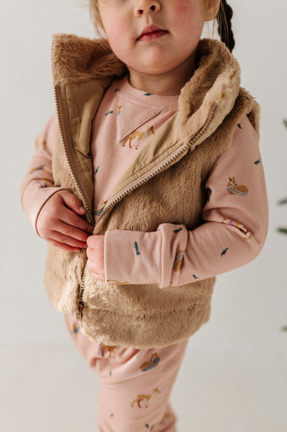 Fur Vest - Beige
