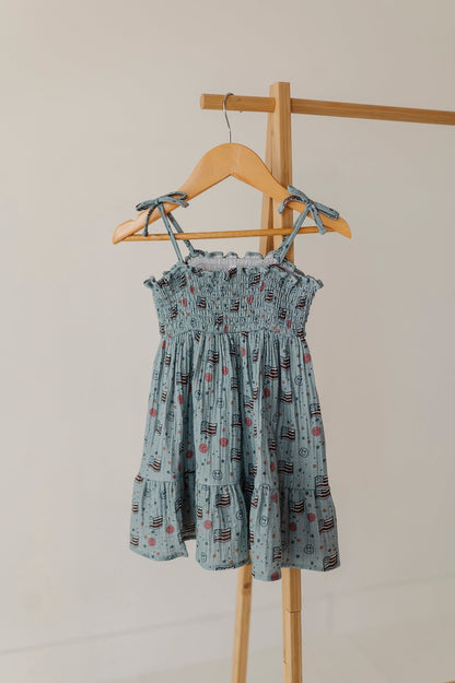 Retro America Tiered Mini Dress