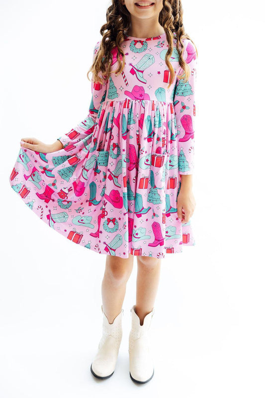 Christmas Cowgirl Pocket Twirl Dress