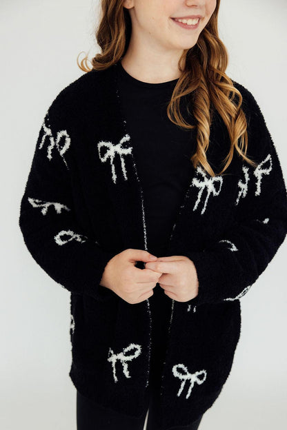 Black Bow Cozy Cardigan
