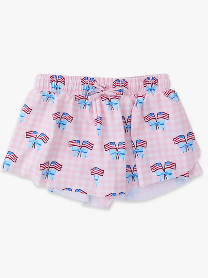 Pink Gingham Patriotic Shorts