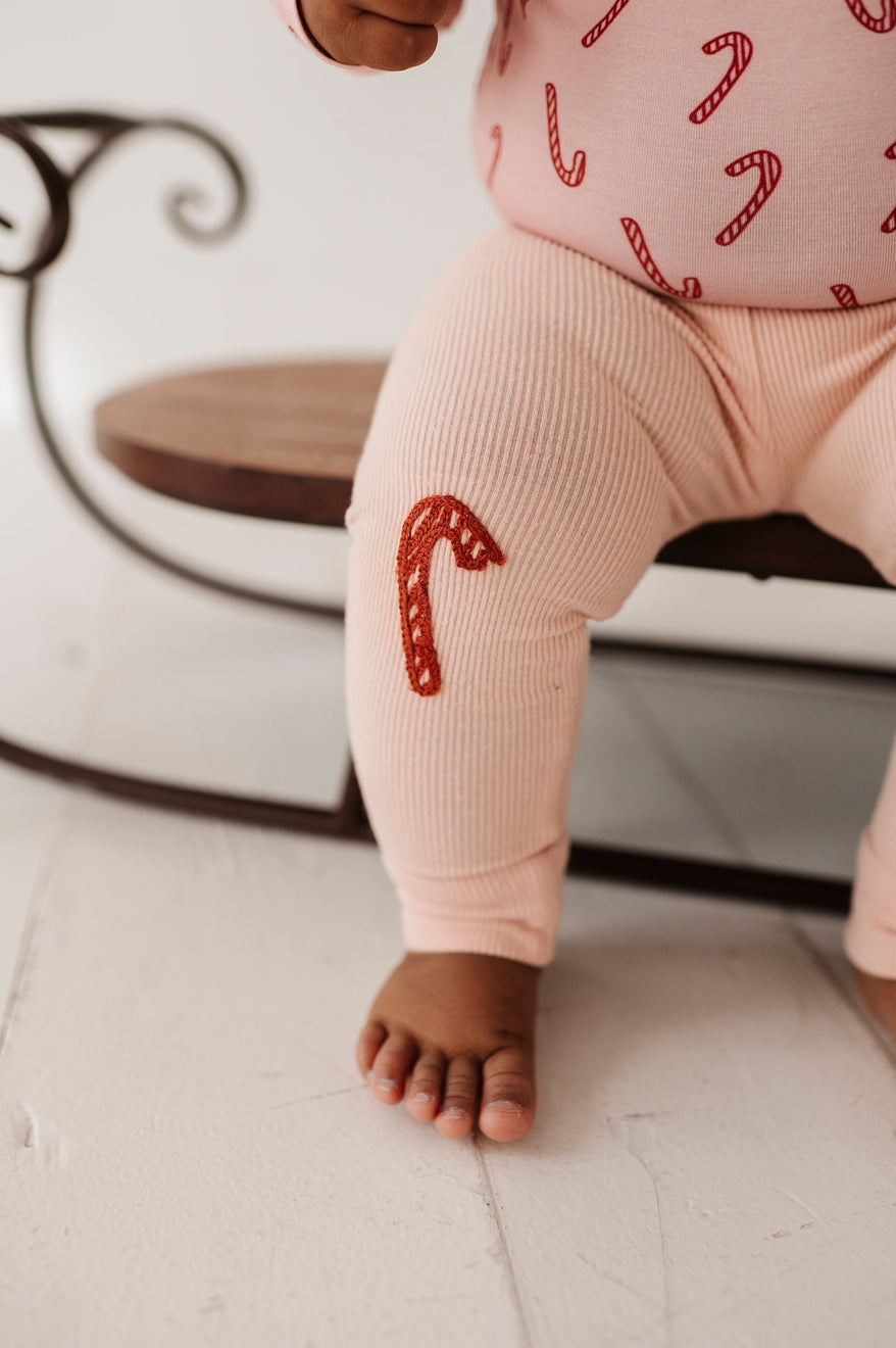 Patch Ribbed Candy Cane Legging