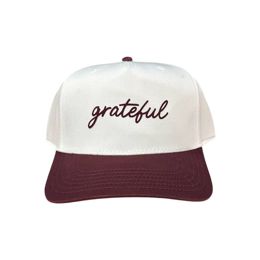 Grateful - White/Maroon Classic Fit Hat
