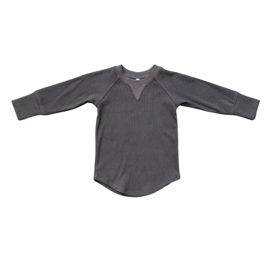 Tornado Gray Ribbed Top
