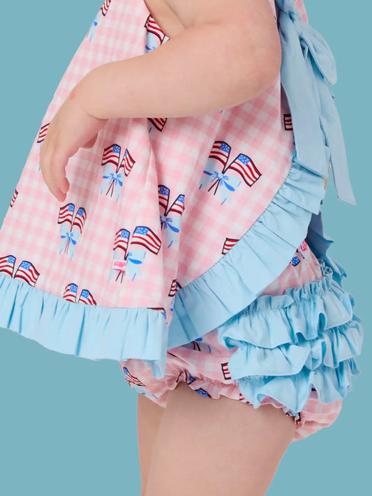 Pink Patriotic Swing Top Bloomer Set
