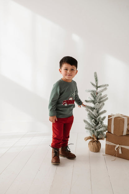 Christmas Truck Raglan Sweatshirt