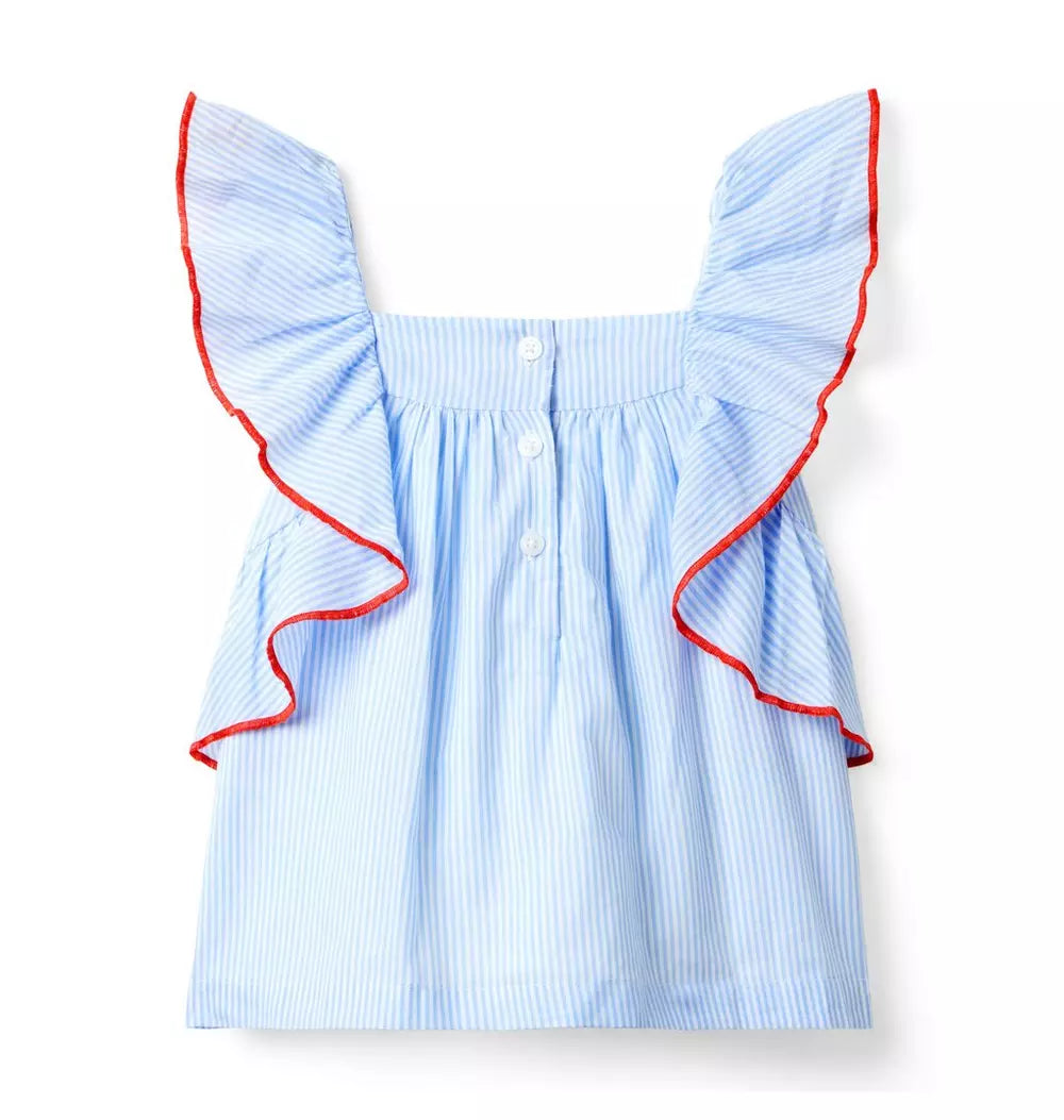 Striped Ruffled Top