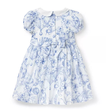 Blue Toile Bunny Dress