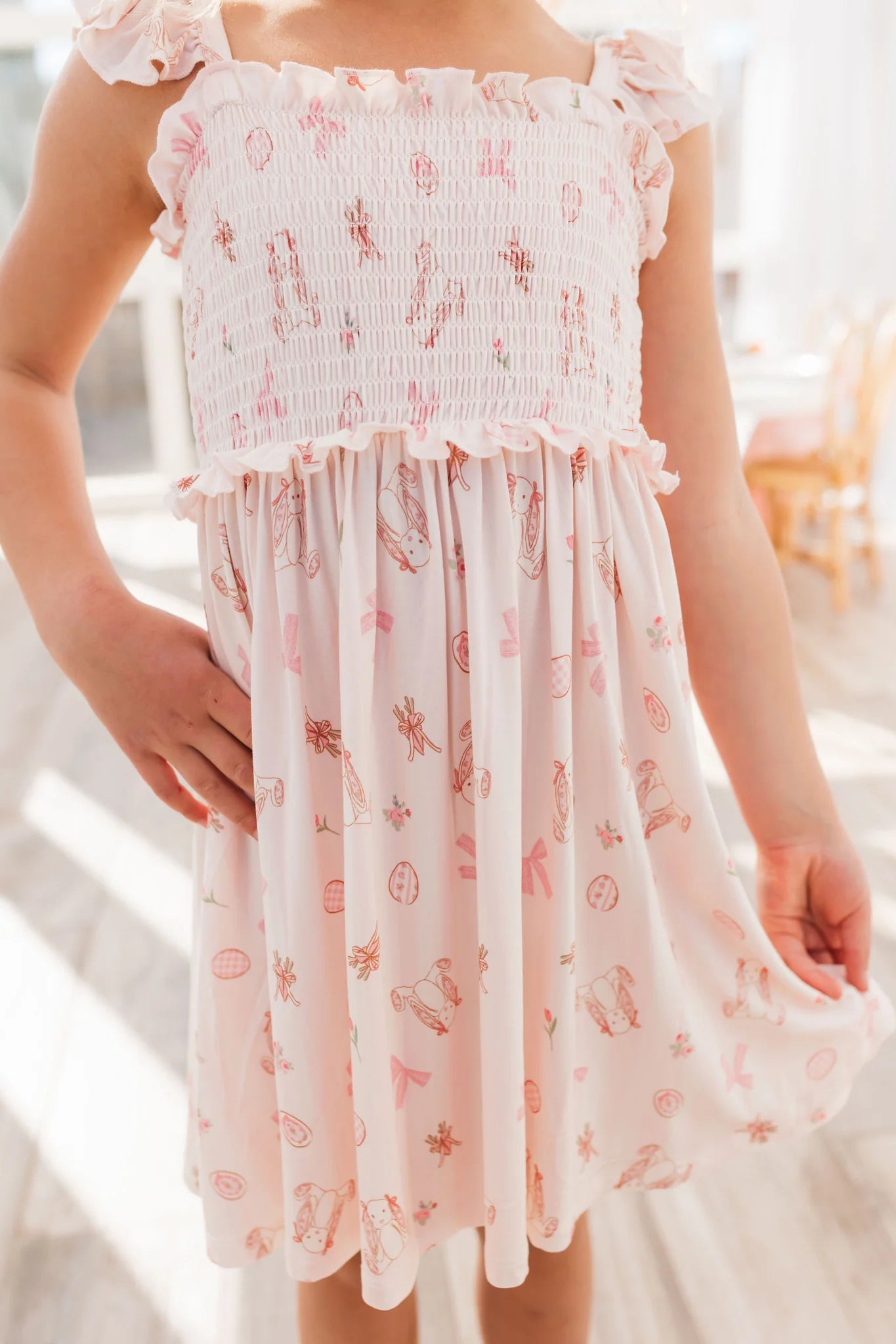 Rosie Rabbit Smocked Twirl Dress
