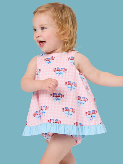 Pink Patriotic Swing Top Bloomer Set
