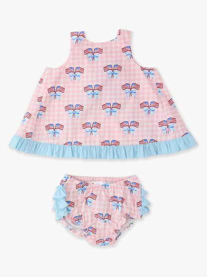 Pink Patriotic Swing Top Bloomer Set