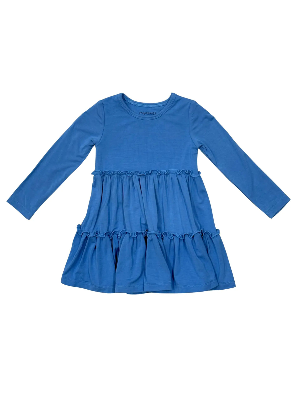 Girl's Double Tiered Dress - Stonewash